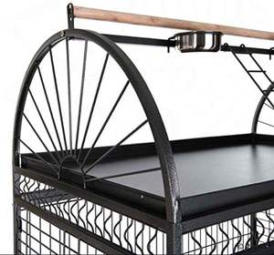 Büyük Metal ferforje 178cm üst çatı oyna papağan Aviary kuş üreme kafesi uçuş hayvanlar evi levrek merdiven ve tekerlekler ile - Product Image 3