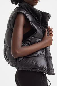 Chaqueta de burbujas sin mangas para mujer, chaleco acolchado de burbujas, Logo OEM, color negro, para invierno - Product Image 6