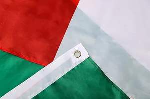 ธงชาติอิหร่านโบราณ คุณภาพดี ผลิตจากโพลีเอสเตอร์ สีสันสดใส ห่วงทองเหลือง ขนาด 3x5 ฟุต ลายสิงโต กันน้ำ ทนทาน โครงอะลูมิเนียม - Product Image 3