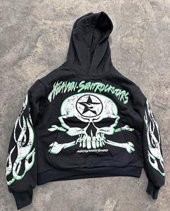 Sweat à capuche unisexe en coton de haute qualité avec mousse 3D pour broderie, design de logo personnalisé, épais et surdimensionné pour homme - Product Image 3