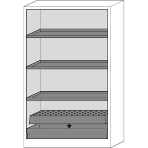asecos Armadio per Materiali Pericolosi Ignifugo Linea Base FM 30-123, 3 Ripiani, Giallo - Product Image 2