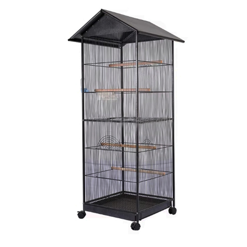 Large Wood Metal Bird House Cage