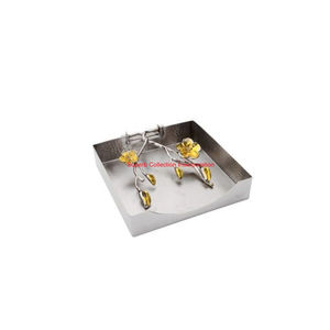 Porte-serviettes en bois de noyer artisanal avec des outils de conception en bambou au nickel antique pour la table à manger et la décoration de cuisine - Product Image 2