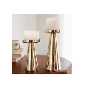 เชิงเทียนโลหะอิเล็กโทรเพลทสีทองดีไซน์กุหลาบทองตกแต่งบ้านหรูหราสำหรับห้องรับประทานอาหารรูปทรงเรขาคณิตเชิงเทียน - Product Image 1