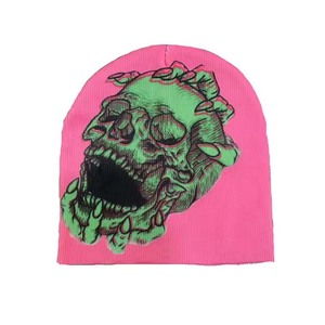 Gorro de punto con parche de cuero personalizado, gorro de invierno suave con lazos, patrón de camuflaje, gorro con puños de alta calidad, novedad - Product Image 1