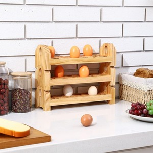 Estante para huevos de madera pulido a mano con bordes lisos que garantizan un manejo seguro y una utilidad de cocina diaria de larga duración - Product Image 6
