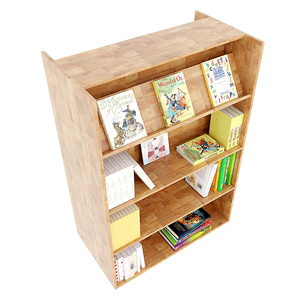 Estantería Móvil de Doble Cara de Madera de Caucho Natural Moderna para Escuela, Oficina, Hospital - BSS001 - Product Image 3