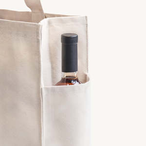 <b>Large</b> 12oz Natural Recycled <b>Canvas</b> <b>Bag</b> with Side Pocket Open Closure and Solid Color Washed Design - Product Image 3