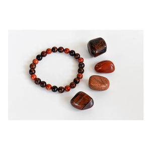 Cadeau de méditation de qualité supérieure Ensemble de pierres précieuses naturelles Kit de cristaux de chakra racine cadeau de guérison pour la croissance spirituelle-bien-être - Product Image 1