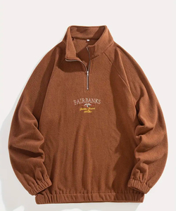 Sudadera de Forro Polar para Hombre, Estilo Casual, Corte Regular, Color Sólido, Transpirable, con Cuello Tipo Solapa, Ecológica, para Actividades al Aire Libre - Product Image 1