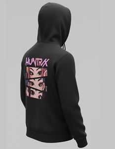 Sweat à capuche Cyberpunk Anime Girl Eyes - Streetwear surdimensionné, esthétique E-Girl, pull à imprimé graphique néon - Product Image 3