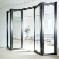 Porte en verre pliante de haute qualité, design moderne, économie d'énergie, durable, cadre en aluminium, porte en verre pliante pour véranda