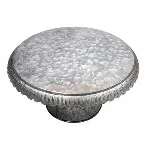 Support à gâteaux galvanisé de la meilleure qualité forme ronde couleur grise vaisselle en étain décoration métal gâteau dessert support en Inde - Product Image 1
