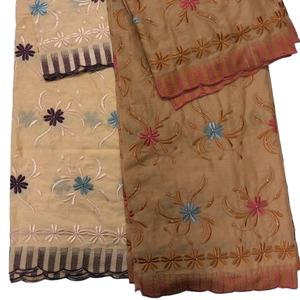 Tela de Voile 100% Algodón de Alta Calidad al por Mayor, ODM, 5 Yardas, Encaje Guipur con Pedrería Bordada, Ecológica, Tradicional y Étnica - Product Image 1