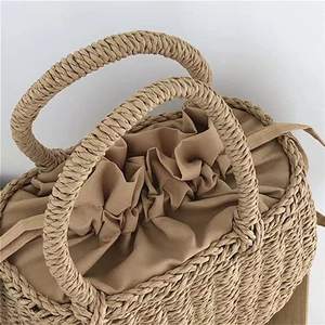 กระเป๋าโท้ทฟางสำหรับผู้หญิง, กระเป๋าสะพายไหล่สไตล์โบฮีเมียนความจุขนาดใหญ่กระเป๋าชายหาดพร้อมซับใน - Product Image 5