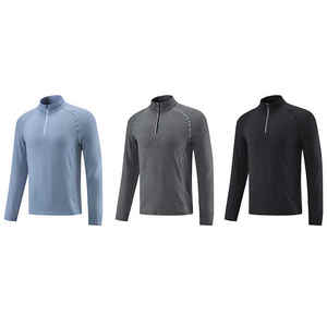 Camisas personalizadas de media cremallera para hombre, venta al por mayor, OEM, ODM, proveedor directo de fábrica, camisas cómodas informales de manga larga a la moda con estilo - Product Image 5