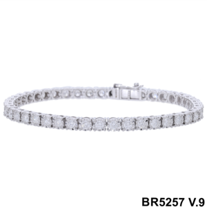 สร้อยข้อมือเทนนิสทองคำ 14K ประดับเพชรทรงบริลเลียนต์ธรรมชาติ 3.3 กะรัต ร้อยเรียงต่อเนื่อง ชุบโรเดียม สวยหรูงดงามอย่างง่ายดาย - Product Image 2