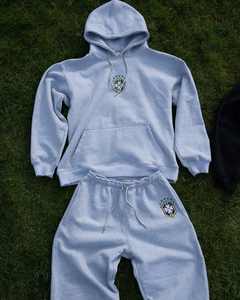 Survêtement personnalisé survêtements à rayures latérales 100% coton à capuche hommes joggers costume pantalon de survêtement évasé et ensemble de sweat à capuche - Product Image 5