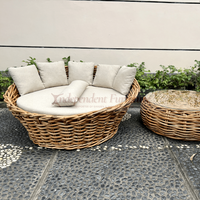 Sofá Redondo Minimalista de Una Plaza con Patas de Madera, Nuevo, para Sala de Estar, Muebles de Exterior, Hogar, Resort, Hotel, Proyectos de Villas, Venta al Por Mayor
