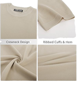 T-shirt Homme Coupe Droite Col Rond 240 Grammes 100% Coton Tissu Côtelé Tricoté Décontracté Style Streetwear Hip Hop Imprimé Lettres - Product Image 6