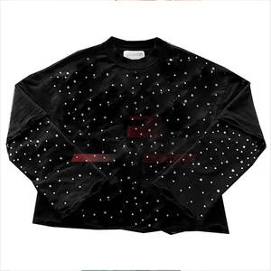 Vente en gros de sweatshirt avec logo personnalisé pour hommes, dernier modèle de sweatshirt avec strass, meilleure vente pour hommes - Product Image 1