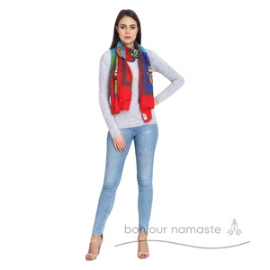 In stile italiano di Design a blocchi di lana di lana di colore rosso verde blu 90% 10% seta per Boutique - Product Image 4