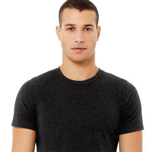T-shirt unisexe gris foncé chiné à manches courtes 52% Airlume Cotton 48% Polyester 32 Single 4.2 oz Formal Style - Product Image 4