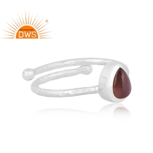 Nuevo diseño de plata de ley fina, piedra lunar de Chocolate Natural, anillo apilable de piedras preciosas, joyería para mujer, regalo para ella - Product Image 3