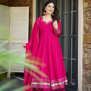Vestido largo Anarkali de calidad superior para mujer, ropa de fiesta de diseñador para bodas, boutique India Salwar Kameez, traje de moda para mujer - Product Image 1