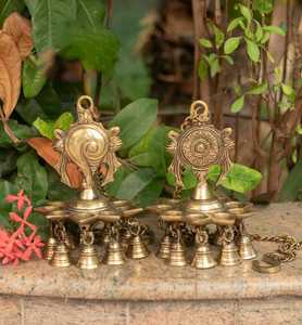 โคมไฟน้ำมันอินเดียทองเหลืองสีทองทำด้วยมือคุณภาพสูง deepam Jyoti Diya ของวัด pooja บทความตกแต่งเทศกาล Diwali - Product Image 4