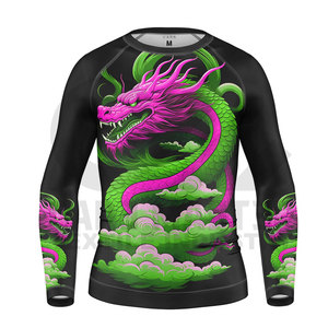 Fabricant de gros Design personnalisé MMA Rash Guard Sublimation Dragon Style pour hommes femmes GYM Rash Guard - Product Image 2