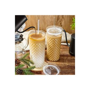 Taza Moderna para Café Helado ERKUGO de 650 ml, de Vidrio Borosilicato con Tapa de Vidrio, Apta para Lavavajillas, para Uso en el Hogar y Fiestas - Product Image 5