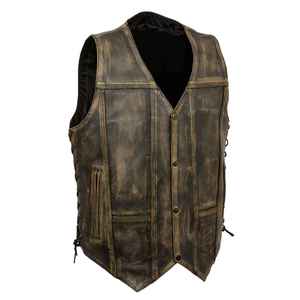 Personalizado bordado Racing Team Name Biker chaleco chaqueta de cuero de moda de los hombres para los entusiastas de la moto - Product Image 2