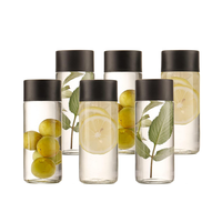 Bouteilles d'eau en verre de 8oz 250ml Récipients de boisson en verre vides avec couvercle à vis noir pour jus de boissons smoothies maison