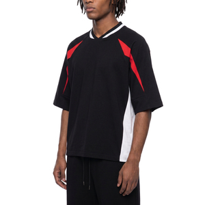 Camiseta Extra Grande con Cuello en V - Unisex, 100% Algodón, Diseño Color Block - Product Image 6