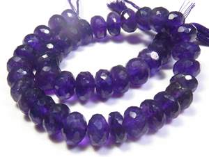 Brazilian 9-9.5mm Faceted Cut Purple <b>Amethyst</b> Rondelle Beads 10\" Strand Natural Gemstones Loose Gems - Product Image 3