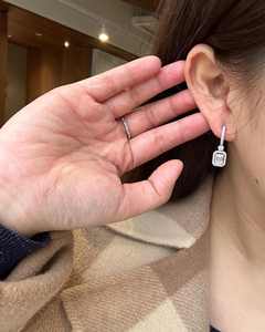 Classy Elegant Brilliant Cut Lab Diamond <b>Earrings</b> 10K/14K/18K Gold Rhodium Plated IGI Certified Such <b>Dangly</b> Design Subtle - Product Image 1