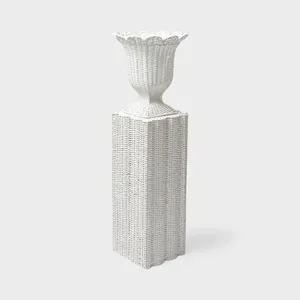 Vase d'urne de piédestal en osier de Pot de fleur tissé à la main en rotin de haute qualité pour la décoration de la maison conception OEM quantité minimale de commande bas de l'usine du Vietnam - Product Image 1
