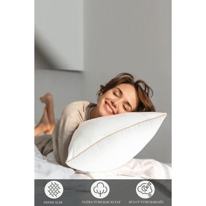 Oreiller Varol Gold Series 1200g Nano Gel 50x70cm Motif Uni Style Moderne Mousse à Mémoire de Forme de Qualité Refroidissante Massage pour le Cou et le Dos - Product Image 4