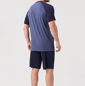 Conjunto de camiseta de verano para hombre de calidad superior de nuevo estilo, Conjunto de camiseta de algodón transpirable, pantalones cortos de dos piezas - Product Image 4