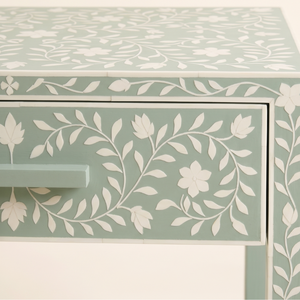 Traditional Sage <b>Green</b> 2-Drawer Bone Inlay <b>Bedside</b> <b>Table</b> Bedroom Nightstand for Hotel Use, bedroom Furniture, Home Decor - Product Image 4
