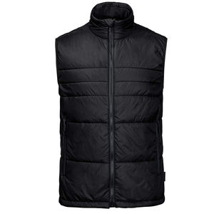 Gilet rembourré doublé en polyester sans manches à col roulé veste en duvet gilet de course manteau coupe-vent de voyage d'hiver pour hommes - Product Image 1