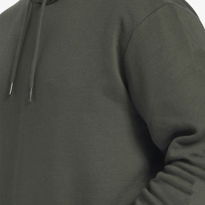 เสื้อฮู้ดสวมหัวผ้าฝ้าย/โพลีเอสเตอร์สำหรับผู้ชายเสื้อโค้ทมีฮู้ดผ้าฟลีซสีทึบสำหรับฤดูหนาวพิมพ์โลโก้ตามสั่ง - Product Image 4