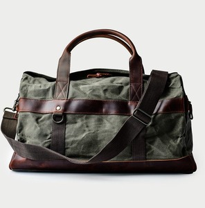 Vente en gros de sacs de voyage légers multifonctions grande capacité faits à la main en toile et cuir tendance Week-end Bagages LCRG-0041D - Product Image 2