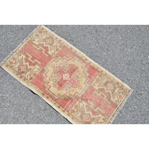 Turkish 1.6x3 ft Rug, Small Vintage Rug, <b>Red</b> Plants & trees <b>Wool</b> Rug - Product Image 4