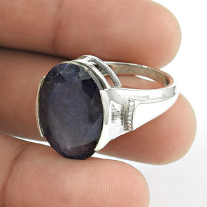 แหวนพลอยควอตซ์สโมคกี้ธรรมชาติทรงรีทำจากเงินแท้925ผู้หญิงเครื่องประดับโบฮีเมียนทำด้วยมือ - Product Image 4