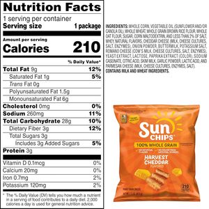 SunChips Chips de Cereales Integrales 100%, Sabor Cheddar, Bolsa de 1.5 oz, Paquete de 64 - Product Image 5