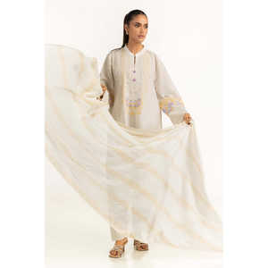 Traje de 3 Piezas en Chifón Color Crema con Bordado para Mujer, Tallas XS-XL, para Trabajo y Fiestas, Decoración con Lentejuelas y Bordados, Elegante - Product Image 5