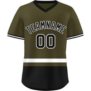 Equipo de béisbol Jersey proveedor personalizado malla cuello en V estilo sublimado camisas con aparejos sarga bordado al por mayor - Product Image 6