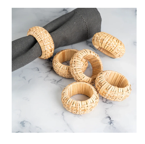 Rond de serviette en rotin Vaisselle de vente chaude Article décoratif Fêtes de mariage Rond de serviette de luxe à des prix raisonnables - Product Image 4